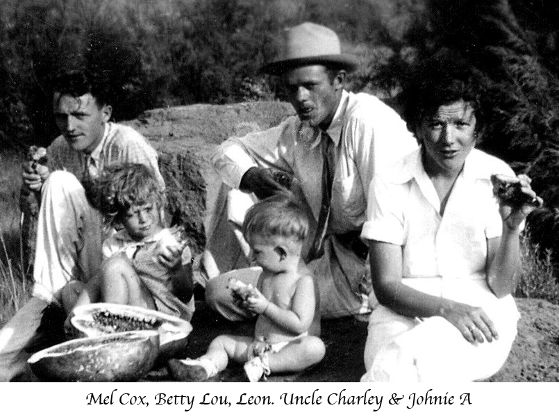 <Mel Cox, Betty Lou, Leon, Uncle Charley and Johnie A>